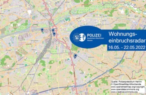 Polizeipräsidium Hamm: POL-HAM: Wohnungseinbruchsradar Hamm für die Woche vom 16. bis 22. Mai 2022