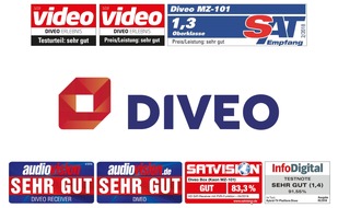 Diveo: Neue SAT-TV-Plattform überzeugt in Produkttests: Sieben Testsiegel mit Bestnoten verdeutlichen: Diveo ist die Innovation auf dem SAT-TV-Markt
