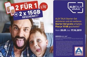 ALDI: "2 für 1"-Aktion mit gratis Starter-Set und Datenbonus: ALDI TALK beschenkt gleich doppelt