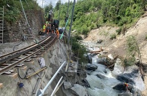 Matterhorn Gotthard Bahn / Gornergrat Bahn / BVZ Gruppe: Betriebslage Matterhorn Gotthard Bahn Update #5: Frühestens ab 26. August 2024 kann mit einem durchgehenden Bahnbetrieb zwischen Visp und Zermatt gerechnet werden