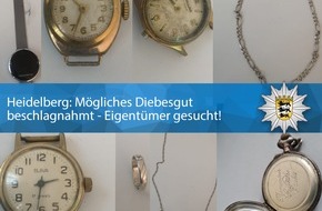 Polizeipräsidium Mannheim: POL-MA: Heidelberg: Mutmaßliches Diebesgut sichergestellt - Eigentümer gesucht!