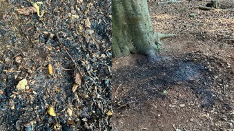Kreispolizeibeh&ouml;rde Viersen: POL-VIE: Viersen-Beberich: Brand in einem Waldst&uuml;ck - Zigarettenkippe gefunden