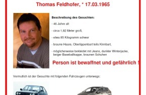 Polizei Düsseldorf: POL-D: Einladung - Bundesweite Fahndung nach Thomas Feldhofer