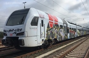 Bundespolizeiinspektion Trier: BPOL-TR: Graffiti an Regionalbahn im Bahnbetriebswerk Trier - Bundespolizei Trier sucht Zeugen