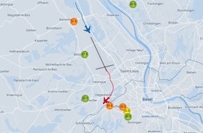 Euro Airport Basel-Mulhouse-Freiburg: Neues interaktives Tool: Flugspuren und Lärmmessdaten online verfolgen