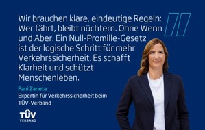 T&Uuml;V-Verband e. V.: T&Uuml;V-Verband fordert Null-Toleranz bei Alkohol und anderen Drogen