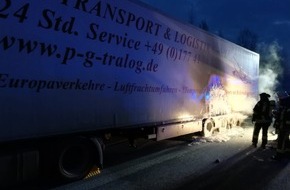 Verkehrsdirektion Mainz: POL-VDMZ: LKW-Brand auf der A60 höhe Mainz-Laubenheim