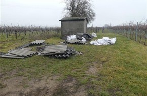 Polizeidirektion Landau: POL-PDLD: Illegale Entsorgung von Eternitplatten - Zeugen gesucht