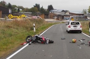 Polizeidirektion Mayen: POL-PDMY: Unfall mit verletztem Motorradfahrer