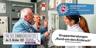 Polizeiinspektion Lüneburg/Lüchow-Dannenberg/Uelzen: POL-LG: ++ "Tag des Einbruchschutzes - 31.10.21" -> Information, Prävention und Präsenz in der "dunklen Jahreszeit" ++ Beratungen "Rund-um-den-Einbruch" (Terminbuchung erforderlich!)