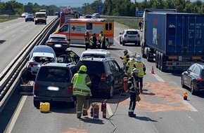 Freiwillige Feuerwehr Frankenthal: FW Frankenthal: Verkehrsunfall mit 6 beteiligten Fahrzeugen und 4 Leichtverletzten