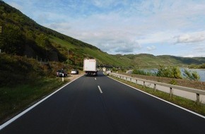 Polizeidirektion Koblenz: POL-PDKO: Verkehrsunfall auf der Bundesstraße 9 bei Boppard