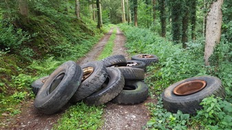 Polizeipräsidium Offenburg: POL-OG: Oberharmersbach - Große Menge Altreifen im Wald entsorgt, Zeugen gesucht