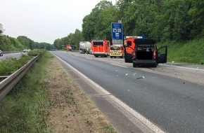 Feuerwehr Dinslaken: FW Dinslaken: Verkehrsunfall BAB 3 mehrere Verletzte