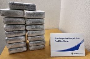 Bundespolizeiinspektion Bad Bentheim: BPOL-BadBentheim: Rund 17 Kilo Kokain durch Bundespolizei beschlagnahmt / 59-Jähriger in Untersuchungshaft
