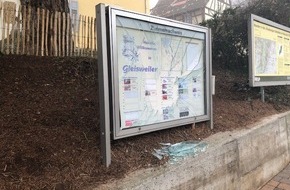 Polizeidirektion Landau: POL-PDLD: Gleisweiler - Schaukasten beschädigt