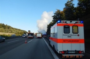 Verkehrsdirektion Koblenz: POL-VDKO: Brand eines Pkw Ferrari, Schaden ca. 1 Million Euro