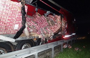 Verkehrsdirektion Mainz: POL-VDMZ: Dosenfutter über Autobahn verteilt