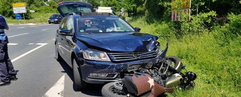 Polizeipräsidium Mainz: POL-PPMZ: Verkehrsunfall - Motorradfahrer schwer verletzt