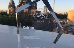 quirion - eine Tocher der Quirin Privatbank AG: quirion ist bester Robo-Advisor beim Finanz-Award 2019