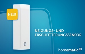 eQ-3 AG: Homematic IP Neigungs- und Erschütterungssensor - Das kompakte Multitalent fürs Smart Home