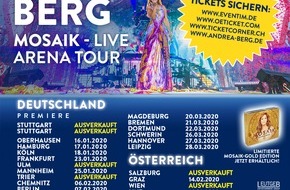 Leutgeb Entertainment Group GmbH: Dreifach-Auszeichnung: Andrea Berg erhält "Die Eins der Besten" | die ersten Hallen der großen Tour bereits ausverkauft