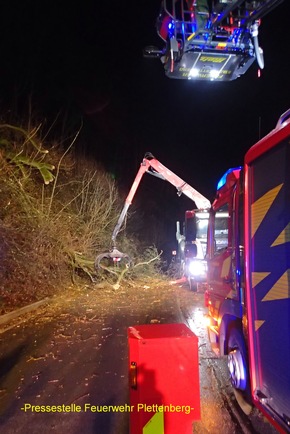 FW-PL: Bäume auf der Straße, Schornsteinbrand, Ölspur, Brandmeldealarm