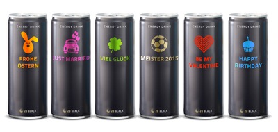 28 BLACK: "Design your 28 BLACK" / Individuelle Dosengestaltung mit Energy Drink 28 BLACK (FOTO)