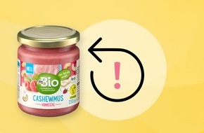 dm-drogerie markt GmbH + Co. KG: Produktr&uuml;ckruf: dm warnt vor dem Verzehr des Artikels "dmBio Cashewmus Himbeere"
