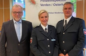 Polizeidirektion Oldenburg: POL-OLD: Polizeipräsident Johann Kühme verabschiedet Uwe Jordan als ehemaligen Leiter der Polizeiinspektion Verden/Osterholz +++ Antje Schlichtmann wird in ihr neues Amt eingeführt