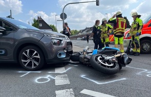 Polizei Mettmann: POL-ME: Motorradfahrer bei Verkehrsunfall schwer verletzt - 2507124