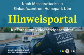 Landeskriminalamt Baden-W&uuml;rttemberg: LKA-BW: Gemeinsame Pressemitteilung der Staatsanwaltschaft Ulm, des PP Ulm und des LKA BW: Messerangriff auf zwei M&auml;nner in einem Elektronikfachhandel mit anschlie&szlig;endem polizeilichem Schusswaffengebrauch