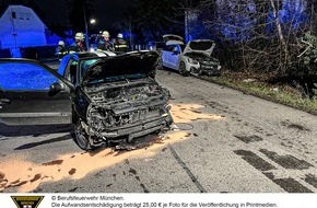 Feuerwehr München: FW-M: Frontalcrash zweier Pkw (Hasenbergl)