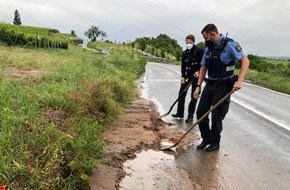 Polizeidirektion Landau: POL-PDLD: Maikammer - Hangrutsch/Polizei legt Hand an