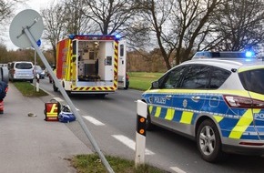 Kreispolizeibehörde Herford: POL-HF: Radfahrer stößt gegen Verkehrszeichen- Schild vorher beschädigt
