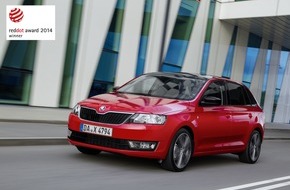 Skoda Auto Deutschland GmbH: SKODA Rapid Spaceback mit begehrtem ,Red Dot'-Designpreis geehrt (FOTO)