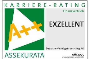 DVAG Deutsche Vermögensberatung AG: 50 Jahre Zukunft gestalten - und zum 18. Mal in Folge ausgezeichnet / Assekurata bestätigt erneut den Spitzenplatz der DVAG
