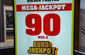 Eurojackpot: Mega-Jackpot von 90 Millionen Euro