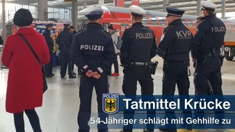 Bundespolizeidirektion München: Bundespolizeidirektion München: Streit unter Alkoholisierten führt zu Haftvorführung / 54-Jähriger schlägt im Hauptbahnhof mit Krücken zu
