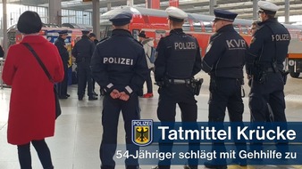 Bundespolizeidirektion München: Bundespolizeidirektion München: Streit unter Alkoholisierten führt zu Haftvorführung / 54-Jähriger schlägt im Hauptbahnhof mit Krücken zu