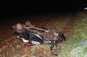 Polizei Coesfeld: POL-COE: Coesfeld, Lette, K48/ Auto mit drei Insassen überschlägt sich