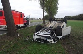 Polizei Paderborn: POL-PB: Autofahrer fährt gegen Baum nachdem Hund auf Schoß gesprungen war