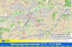 Polizeipräsidium Hamm: POL-HAM: Wohnungseinbruchsradar Hamm für die Woche vom 11. November bis 17. November