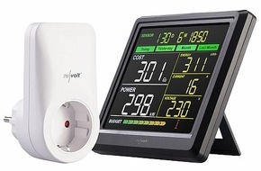 PEARL GmbH: Stromkosten im Blick behalten - mit externem Display: revolt Funk-Energiekosten-Messer SF-700.ext, bis zu 6 Steckdosen, externes Display