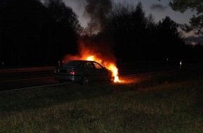 Polizeidirektion Kaiserslautern: POL-PDKL: A62/Landstuhl, Pkw geht in Flammen auf