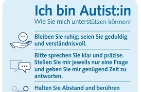 Schweiz. Kriminalprävention / Prévention Suisse de la Criminalité: Für Menschen mit einer Autismus-Spektrum-Störung kann eine Kontrolle im Zug oder am Flughafen unerwartete Reaktionen auslösen / Die neue Ausweiskarte kann helfen