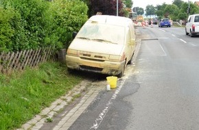 Polizeiinspektion Northeim: POL-NOM: Pkw wurde mit zwei Eimern Farbe überschüttet und zwei Reifen zerstochen