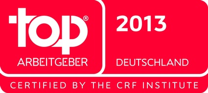 DVAG Deutsche Vermögensberatung AG: Zertifizierung durch das CRF Institute: Deutsche Vermögensberatung (DVAG) - Top Arbeitgeber Deutschland 2013 (BILD)