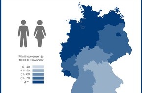 CRIF GmbH: Privatinsolvenzen steigen in Deutschland um 50 Prozent