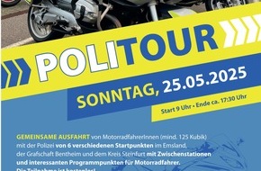 Polizeiinspektion Emsland/Grafschaft Bentheim: POL-EL: Landkreis - PoliTour 2025 - Polizei lädt am 25. Mai zu geführten Motorradtouren ein